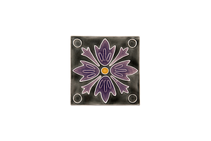 Art Nouveau Grey 4 Dots Flower Mini