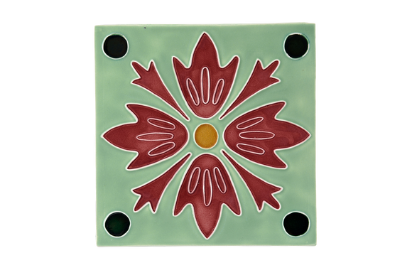 Art Nouveau Mint 4 Dots Flower XL