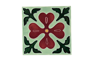 Art Nouveau Mint Corner Leaves Flower XL