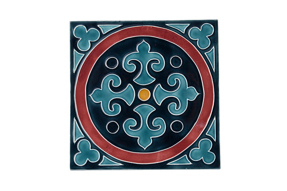 Art Nouveau Teal King Circle (Maroon Circle) XL