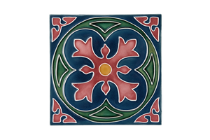 Art Nouveau Teal Spin Flower Maroon XL