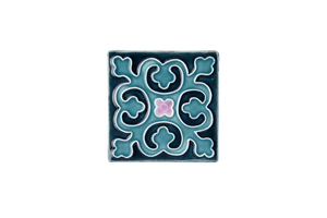 Art Nouveau Teal Geo Tile Turquoise Mini