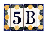Yellow Rose House Number - Letter