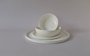 Diners Plate Set (Side Rim)- All White