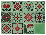 Art Nouveau Mint 4 Dots Flower XL