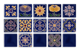 Art Nouveau Navy Geo Tile Yellow Mini