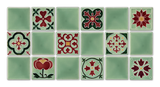 Art Nouveau Mint Plain Tile Large