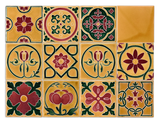 Art Nouveau Yellow Square Flower Large