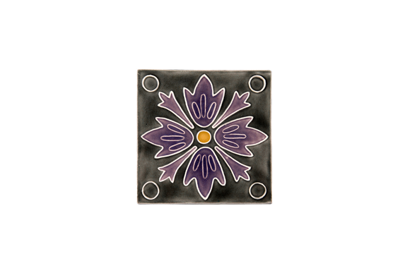 Art Nouveau Grey 4 Dots Flower Mini