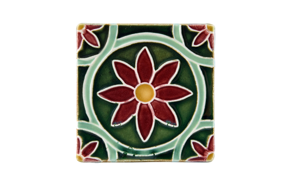 Art Nouveau Dark Green Daisy Large