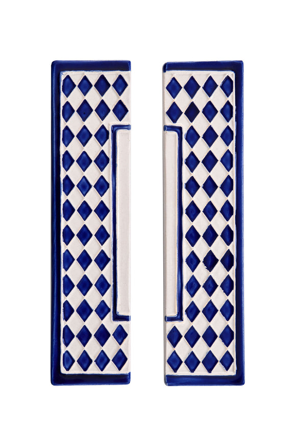 Blue Diamond House Number Side Pair