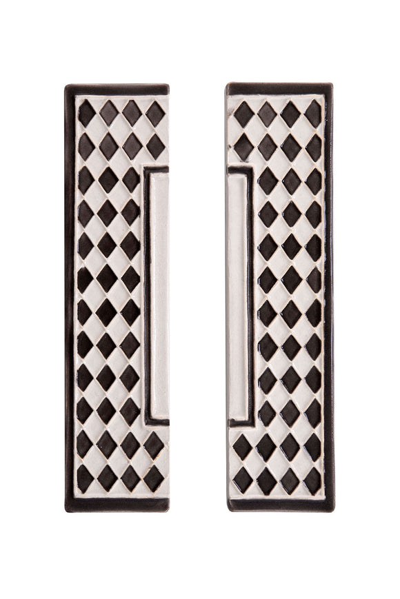 Grey Diamond House Number Side Pair