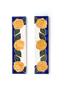 Yellow Rose House Number Side Pair