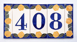 Yellow Rose House Number Side Pair