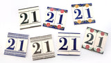 Blue Diamond House Number Side Pair
