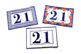Blue Diamond House Number Side Pair