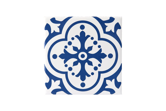 Wall Tile Blue Pattern – De Kleipot Handmade Tiles