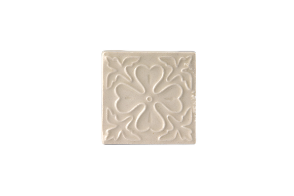 Art Nouveau White Corner Leaves Flower Mini