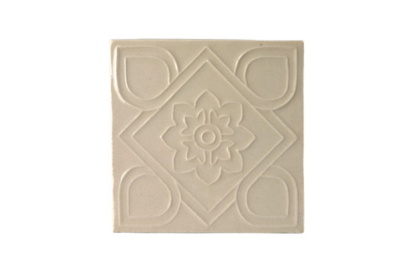 Art Nouveau White Square Flower Large