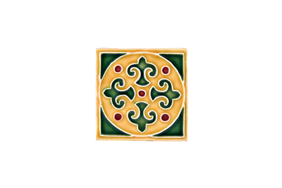 Art Nouveau Yellow King Circle Mini