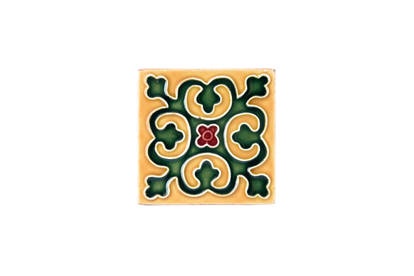 Art Nouveau Yellow Geo Tile Mini