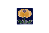 Art Nouveau Navy Flower with Leaves Mini