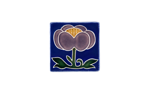 Art Nouveau Navy Flower with Leaves Mini