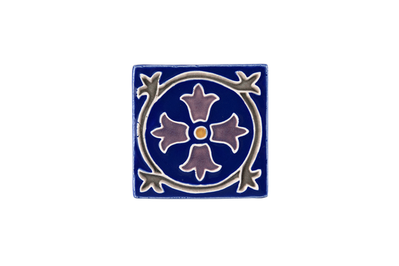 Art Nouveau Navy Royal Flower Mini