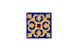 Art Nouveau Navy Geo Tile Yellow Mini