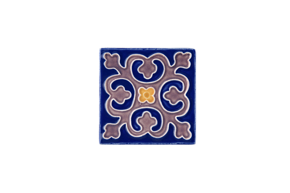 Art Nouveau Navy Geo Tile Mauve Mini