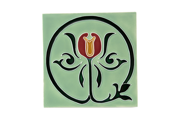 Art Nouveau Mint Circle Lily XL