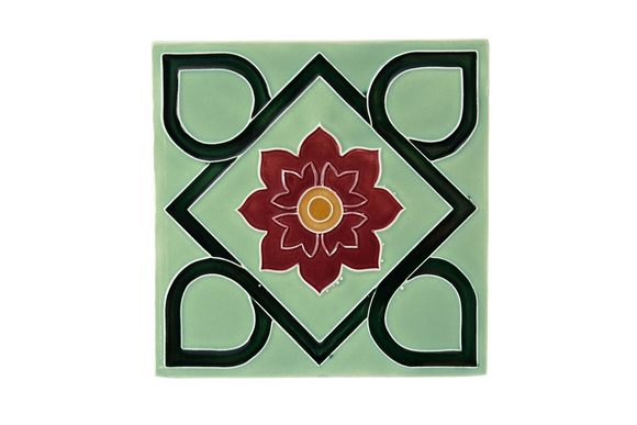 Art Nouveau Mint Square Flower XL