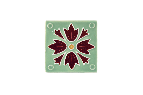 Art Nouveau Mint 4 Dots Flower Mini