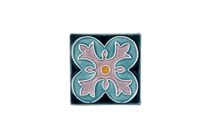 Art Nouveau Teal Spin Flower Mini