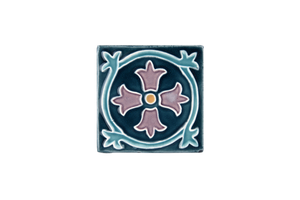 Art Nouveau Teal Royal Flower Mini