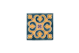 Art Nouveau Teal Geo Tile Yellow Mini
