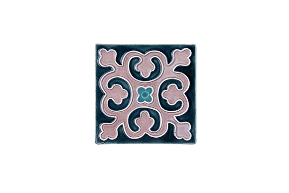 Art Nouveau Teal Geo Tile Mauve Mini