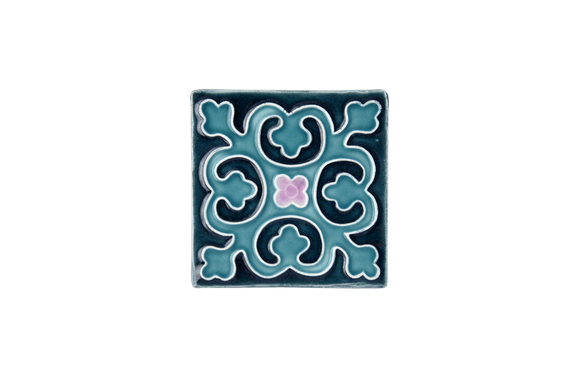 Art Nouveau Teal Geo Tile Turquoise Mini