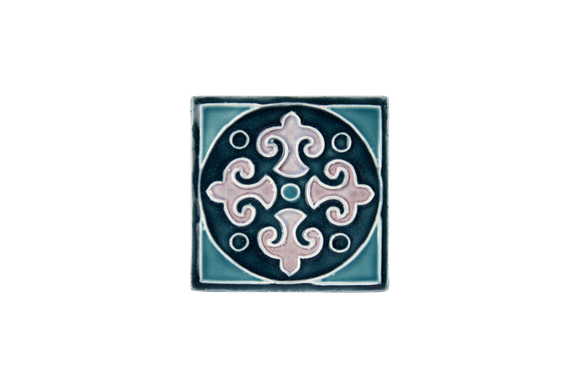 Art Nouveau Teal King Circle Mini