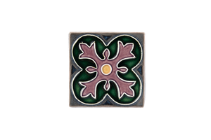 Art Nouveau Grey Spin Flower Green Mini