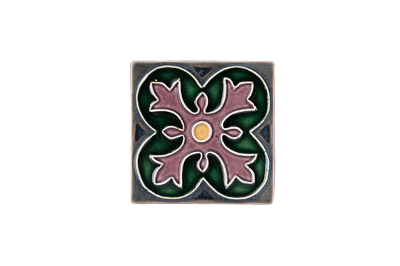 Art Nouveau Grey Spin Flower Green Mini