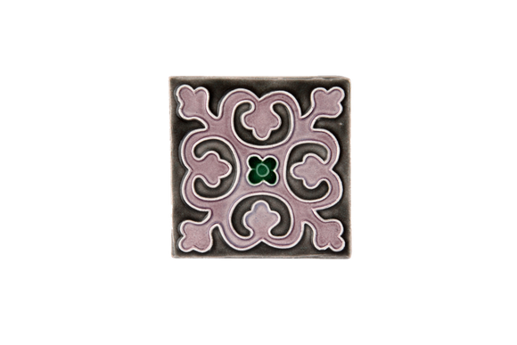 Art Nouveau Grey Geo Tile Mauve Mini