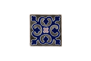 Art Nouveau Grey Geo Tile Navy Mini