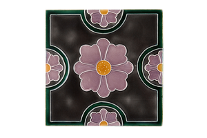Art Nouveau Grey Flower Geo Circles XL