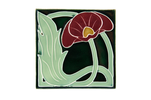 Art Nouveau Dark Green Lily XL