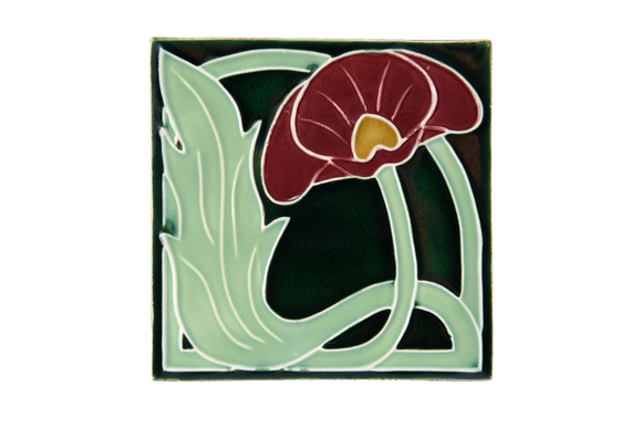 Art Nouveau Dark Green Lily XL