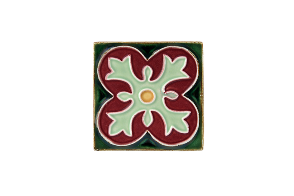 Art Nouveau Dark Green Spin Flower Mini