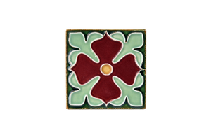 Art Nouveau Dark Green Large Flower Mini