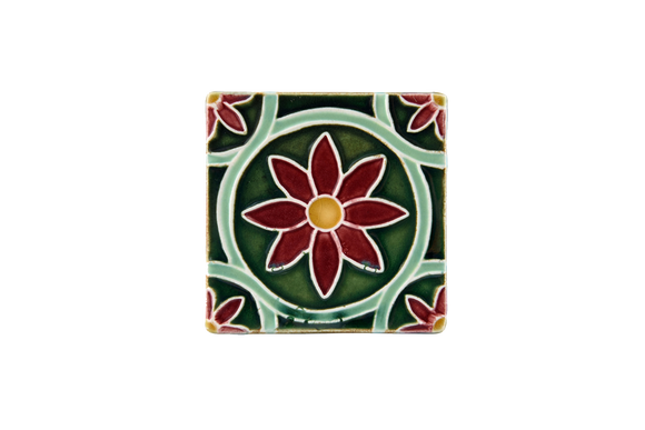 Art Nouveau Dark Green Daisy Mini