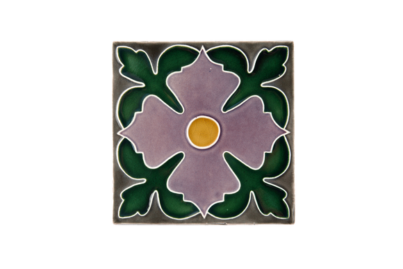 Art Nouveau Grey Large Flower Large